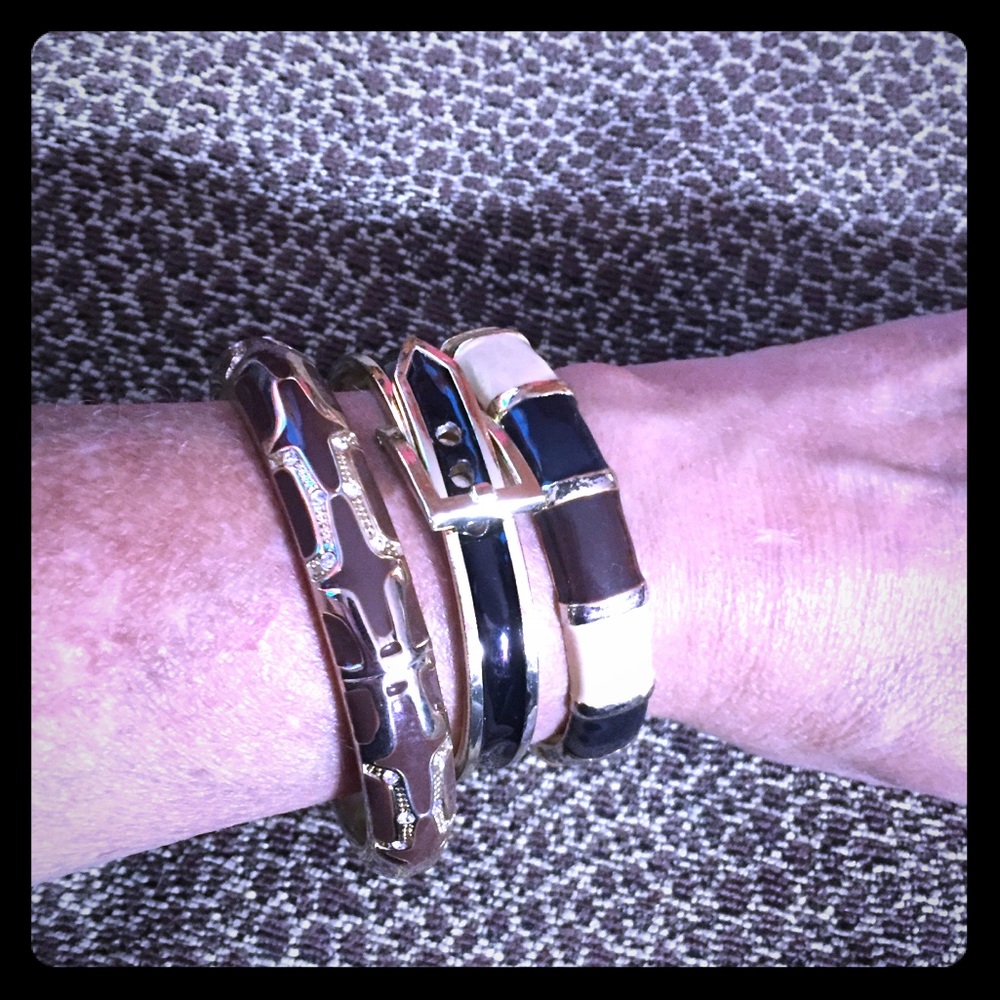 💥Set of 3 Brown, Black, Beige & Gold Bracelets💥